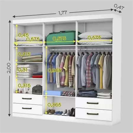 Guarda-Roupa 6 Portas Hércules