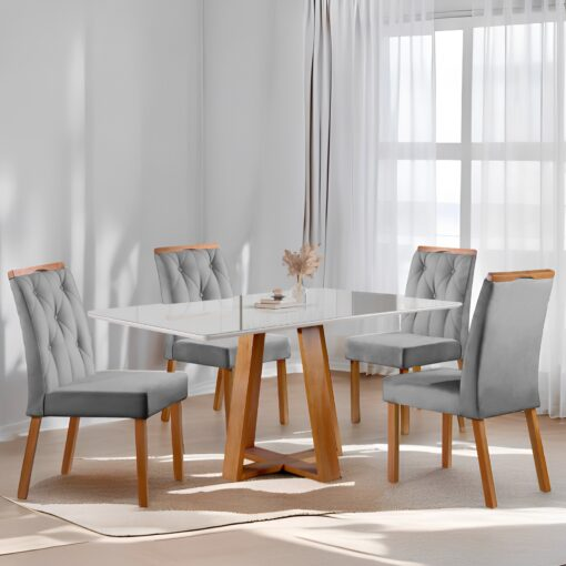 Mesa Ayres 120 com 4 Cadeiras Yasmim