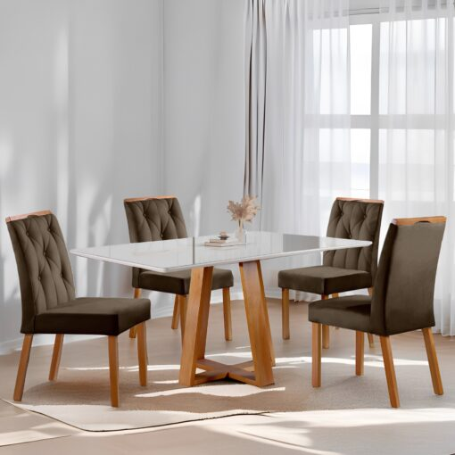Mesa Ayres 120 com 4 Cadeiras Yasmim