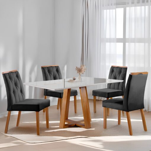 Mesa Ayres 120 com 4 Cadeiras Yasmim
