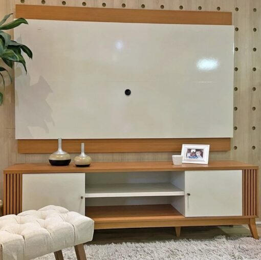 Home Painel + Rack Legacy 2.0 Off White/Cedro Natural