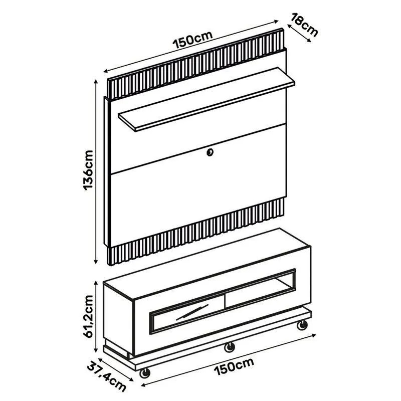 Estante Painel + Bancada Vitti