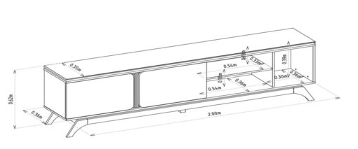 Rack até 70″ Istambul Nature/Off White