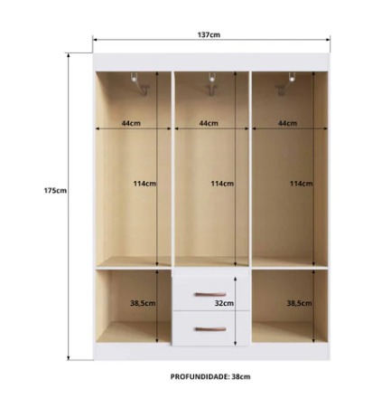 Kit Roupeiro Jamaica + Cama de Casal D20