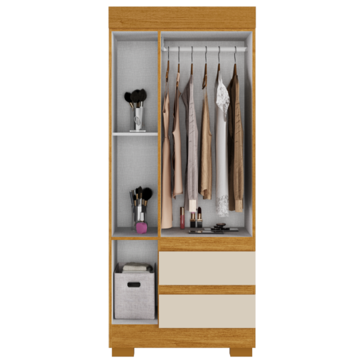 Guarda-Roupa 3 Portas Maya 0,753 m Cinamomo/Off White