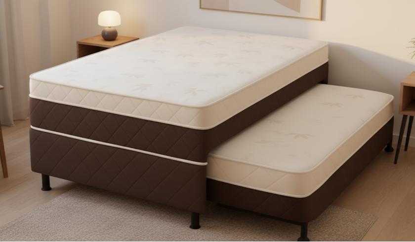 Bi-Cama Matelassê D33 (Cama de Solteiro com Auxiliar)