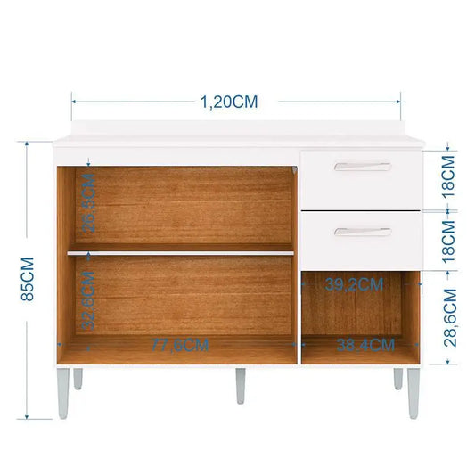 Balcão 1.20 com Tampo Branco