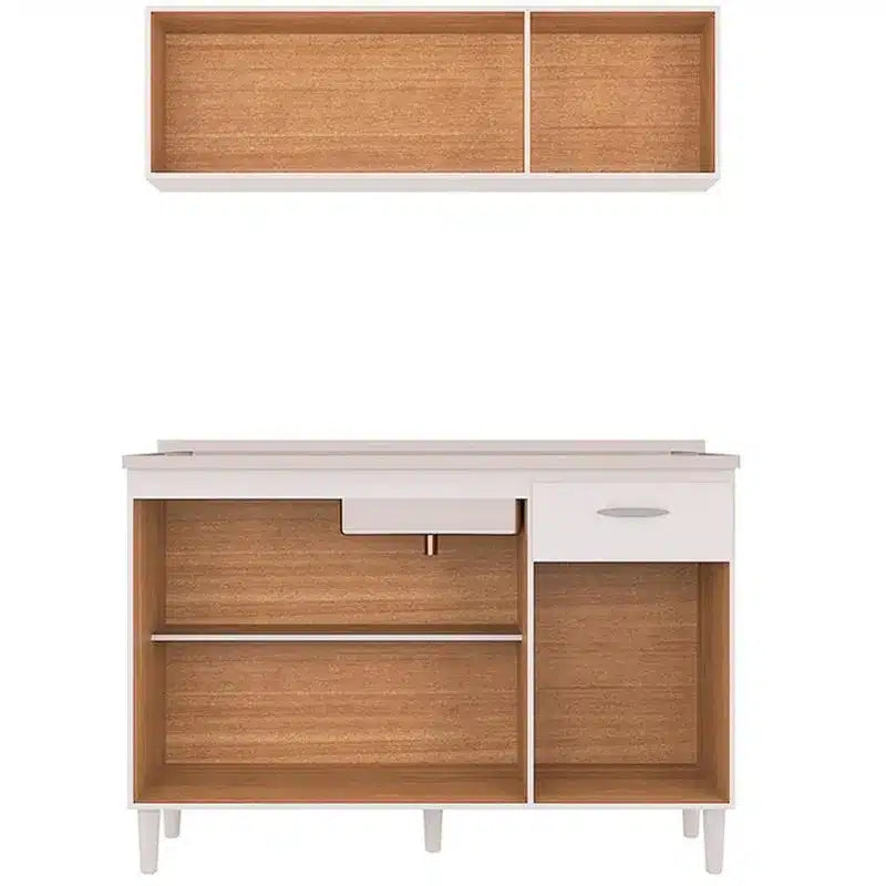 Kit Cozinha Aéreo + Balcão Branco