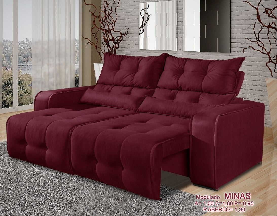 Sofá Retrátil e Reclinável Minas 1,80m