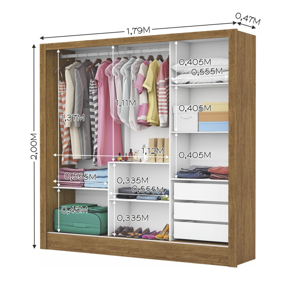 Guarda-Roupa 3 Portas Dubai Plus