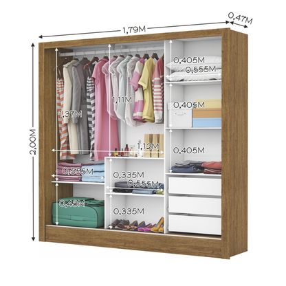 Guarda-Roupa 3 Portas Dubai Plus