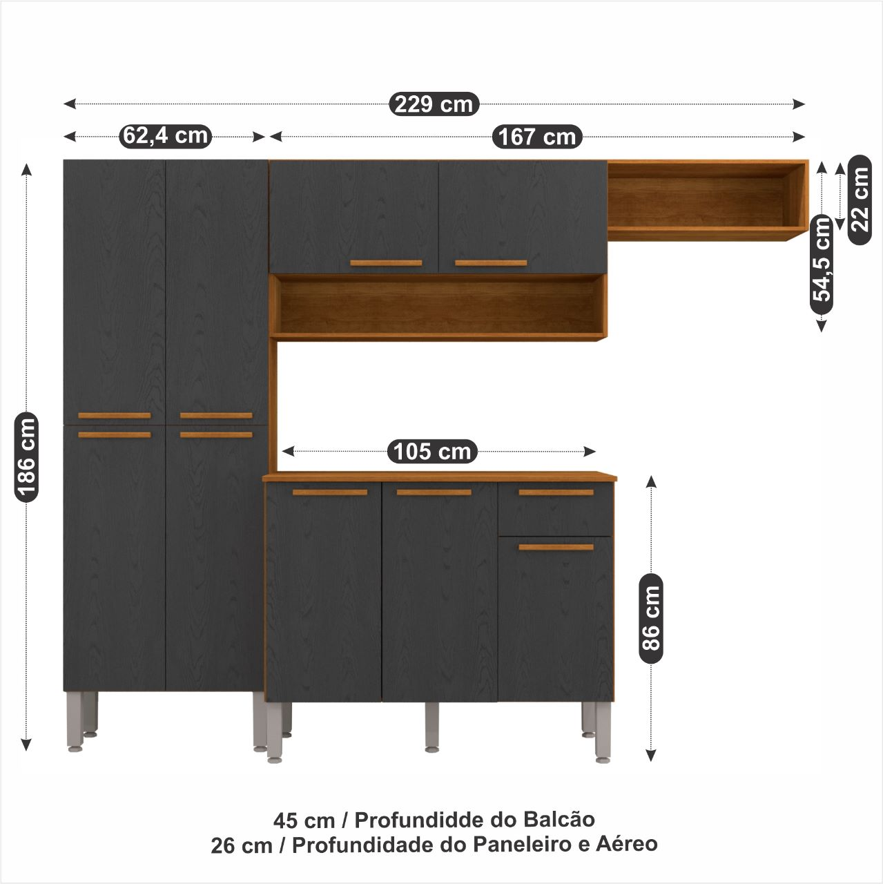 Cozinha Completa com Balcão Madri