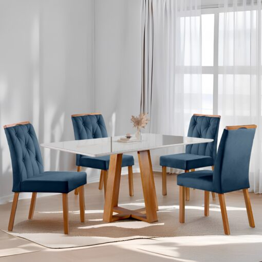 Mesa Ayres 120 com 4 Cadeiras Yasmim