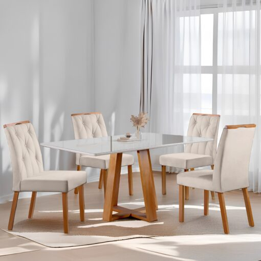 Mesa Ayres 120 com 4 Cadeiras Yasmim