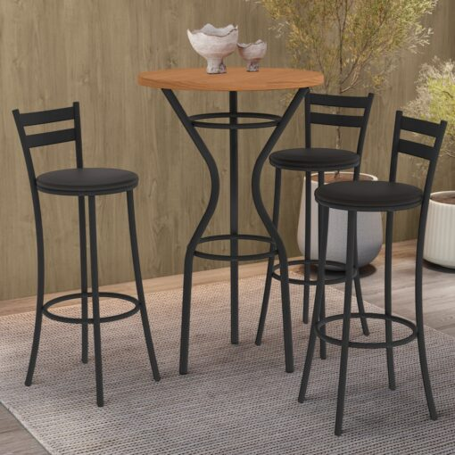 Mesa Bistrô Dublin com 3 Banquetas