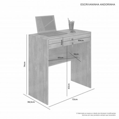 Mesa Escrivaninha de Escritorio Andorinha Café