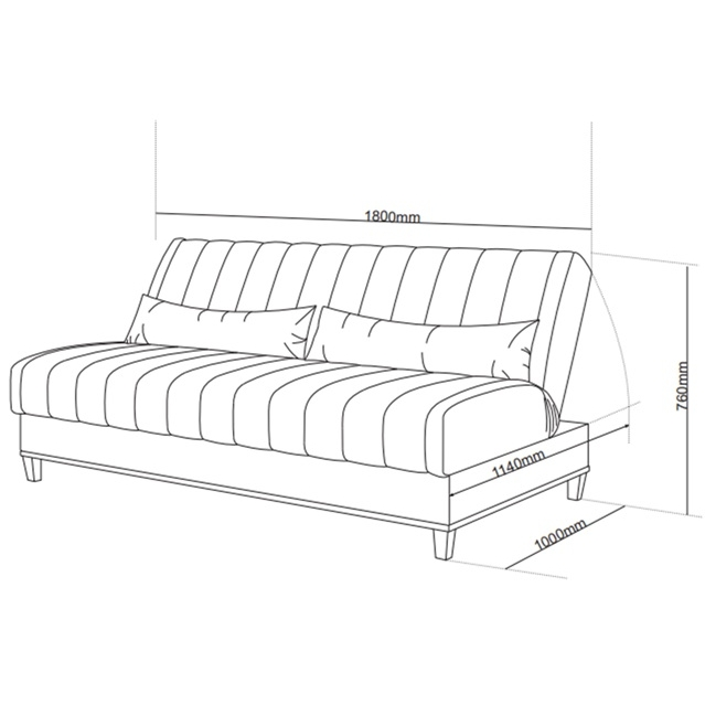 Sofá Cama Luna/Duna 1,80 m Veludo