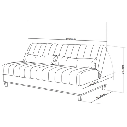 Sofá Cama Luna/Duna 1,80 m Veludo