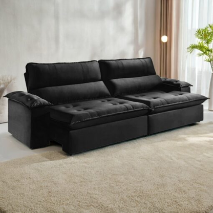 Sofá Retrátil e Reclinável Kiara 2,50 m Veludo