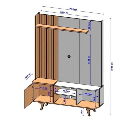 Home Estante até 55″ Corumbau Naturale/Off White