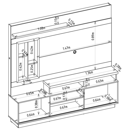 Home Estante até 60″ Eldorado 2.0 Nature/Off White