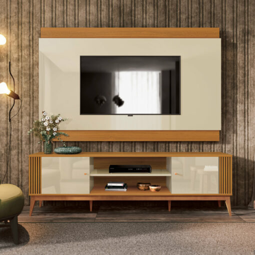 Home Painel + Rack Legacy 2.0 Off White/Cedro Natural