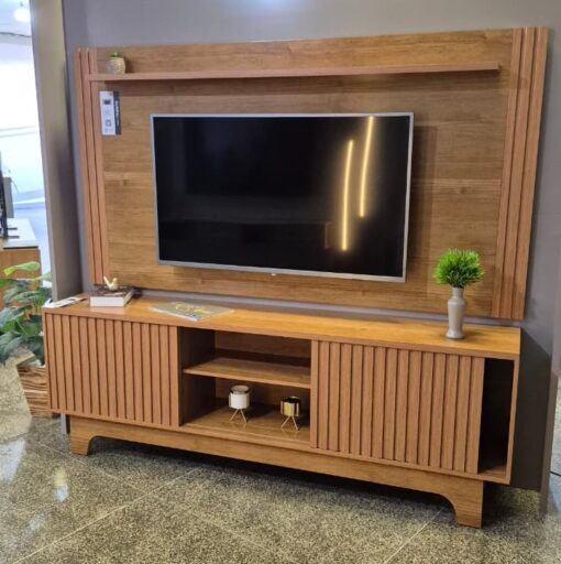 Estante Painel + Rack até 70″ Trunfo Cinamono