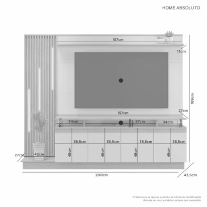 Home até 65″ Absoluto Cinamono/Off White