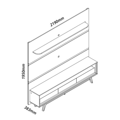 Estante Painel Nobre 185 + Rack Requinte 172 Naturale/Off White