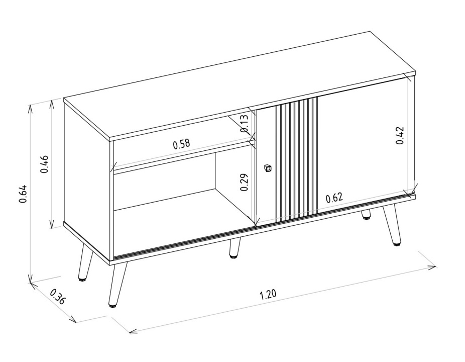 Rack até 50″ Rubi Nature/Off White