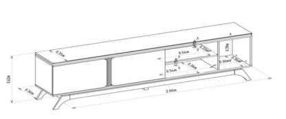 Rack até 70″ Istambul Nature/Off White