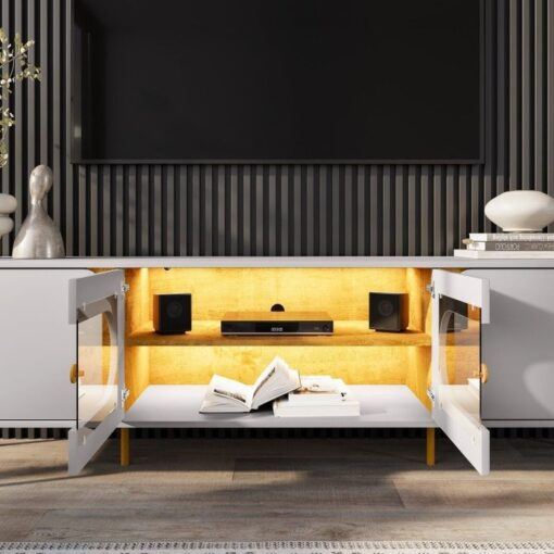 Rack até 75″ Juquehy Off White/Naturale