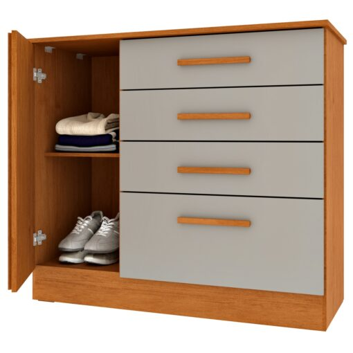 Cômoda Guarani Ripado Cinamono/Off White