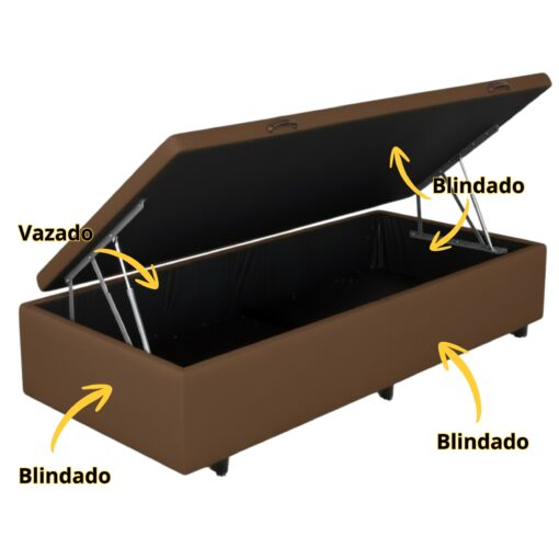 Base Box Solteiro Baú Corino