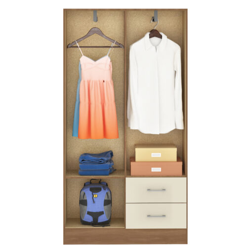 Kit GUARDA-ROUPA 4 PORTAS PANAMA 4002 90 cm + COMODA 5 GAVETAS ARUBA PRETO