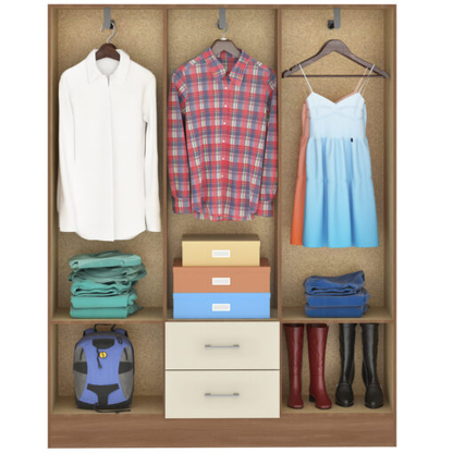 Guarda-Roupa 6 Portas Jamaica 6002 134cm + Cômoda 10 Gavetas Caribe