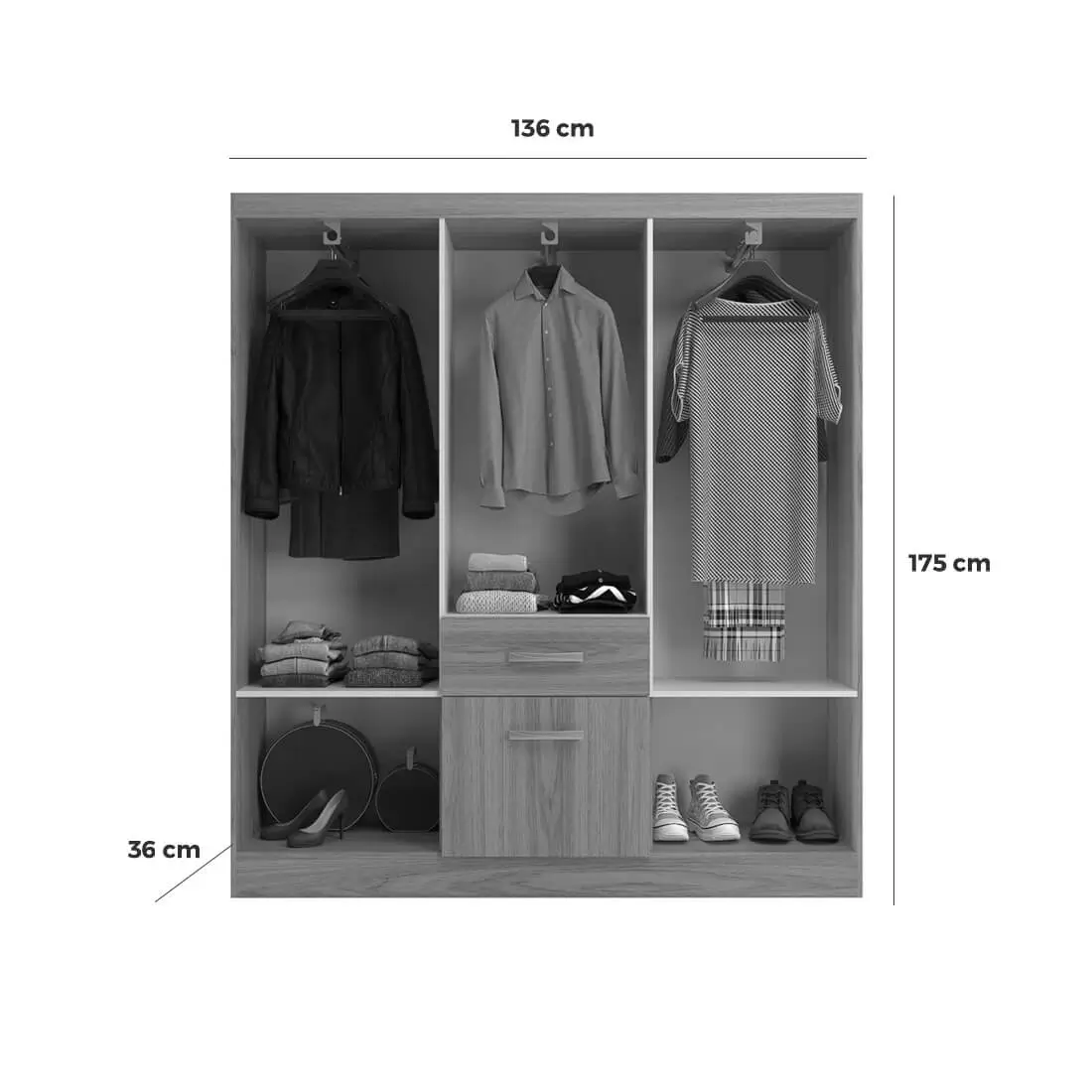 GUARDA ROUPA NEW HÉRCULES 1.36m