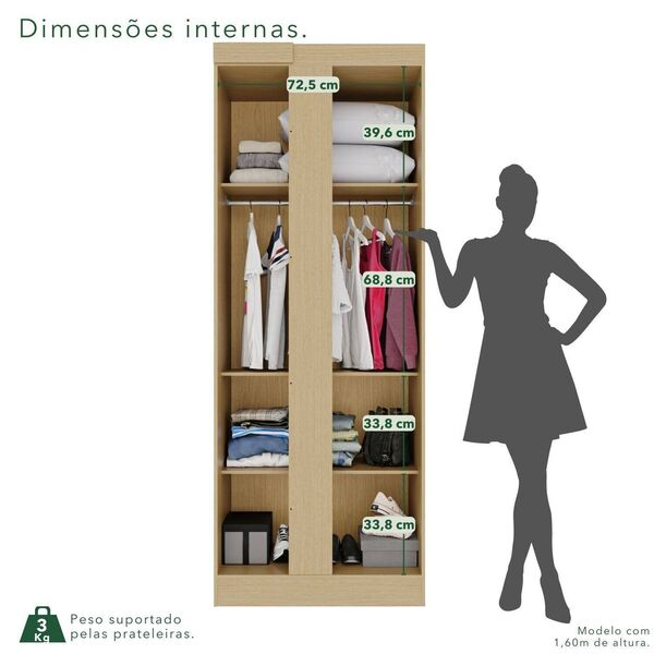 GUARDA ROUPA MODULADO FORTALEZA 75CM