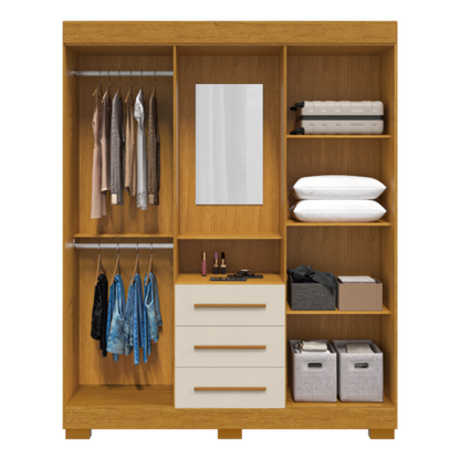 Guarda-Roupa Capelinha Emily Gold 1,64 m Cinamomo/Off White com 1 espelho